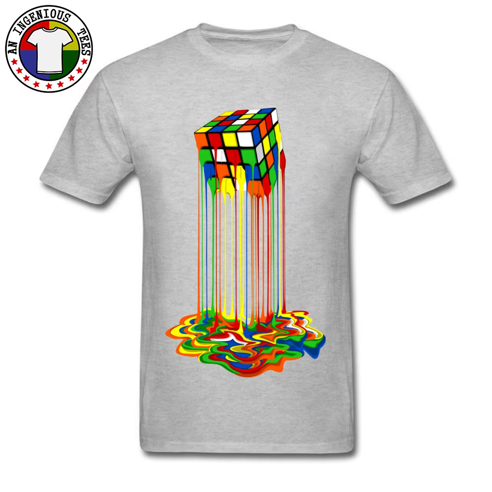 Nouveau T-Shirt Abstraction arc-en-ciel Image fondue pur coton jeune