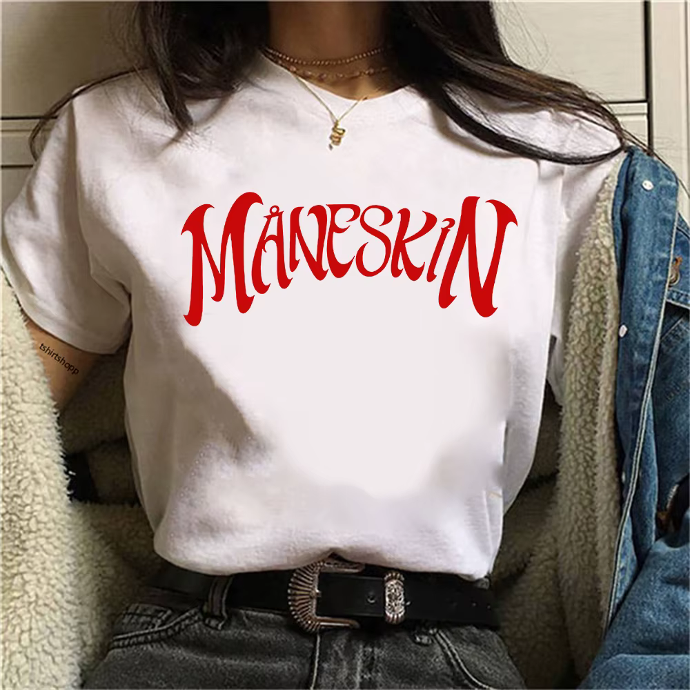 Maneskin-T-shirt en coton pour femmes