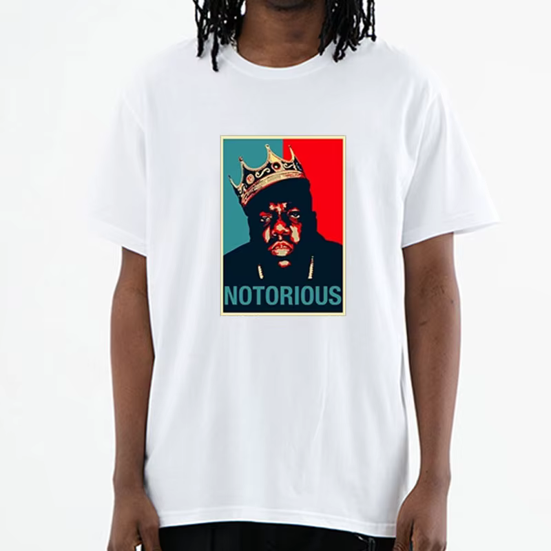 R.I.P célèbre grande chemise hommes à manches courtes t-shirt Hiphop Rock Biggie Smalls t-shirt mâle notoire B.I.G. T-shirts en coton à la mode