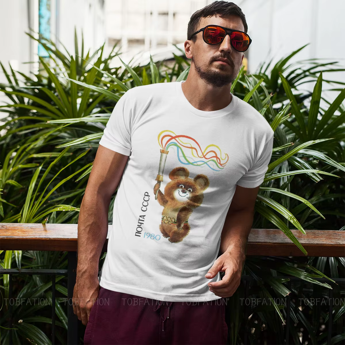 URSS Misha l'ours t-shirt Vintage graphique haute qualité