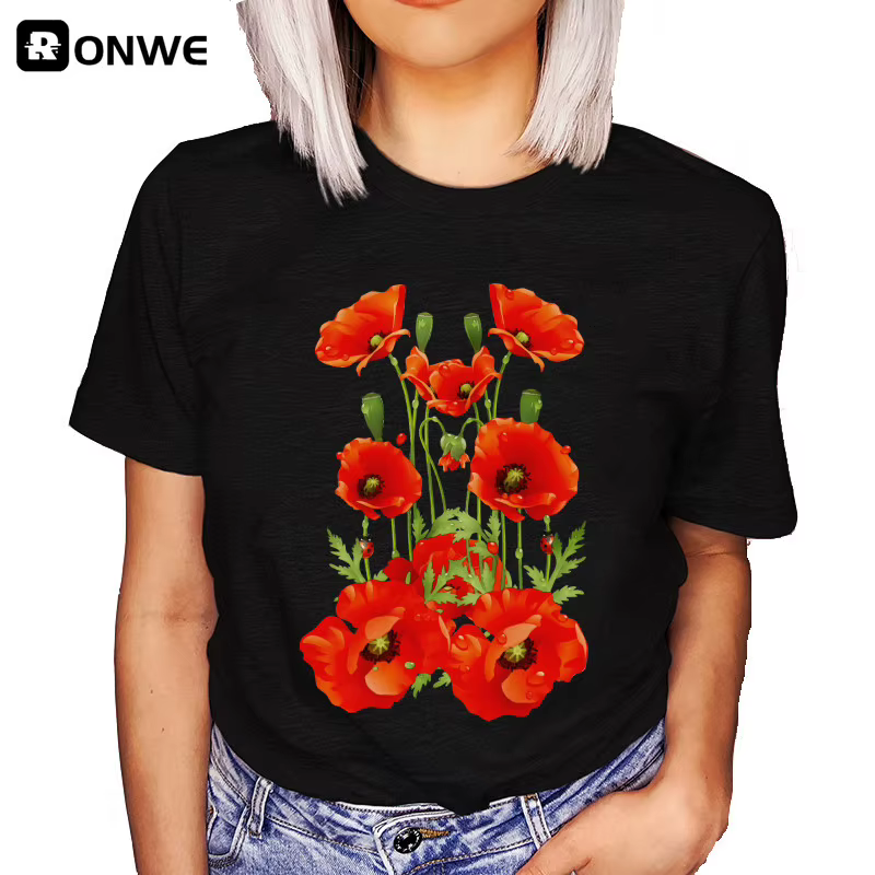T-shirt noir graphique drôle pour femme