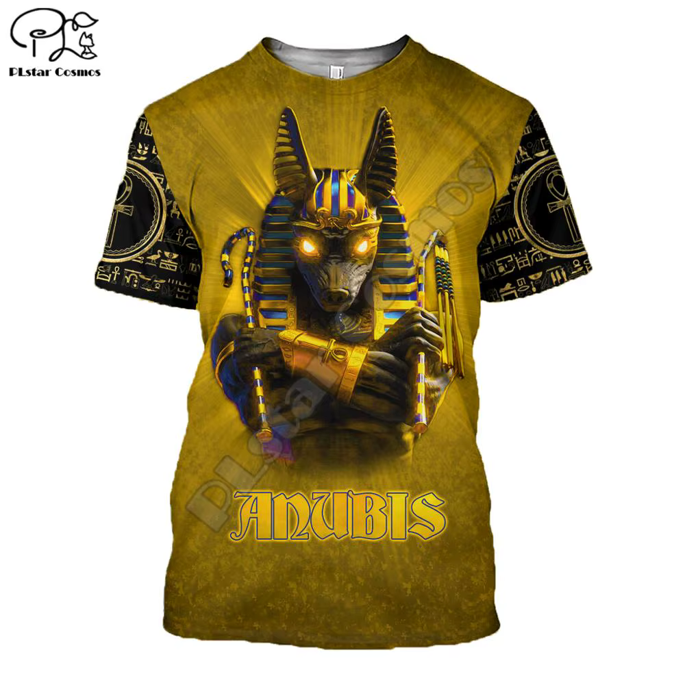 PLstar CosmosHorus ancien Horus dieu égyptien oeil d'egypte pharaon Anubis visage impression 3d T-shirt hommes/femmes unisexe Streetwear S-1