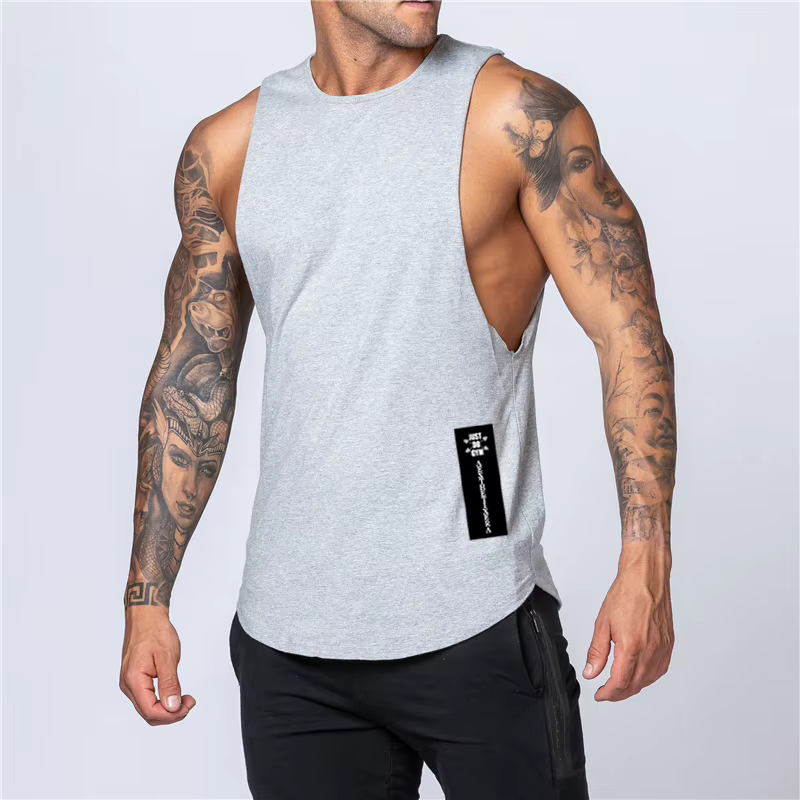Débardeur en coton pour homme, vêtement de sport, sans manches, pour musculation, Fitness