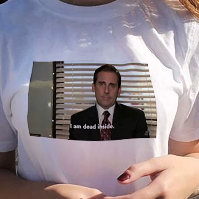 T-shirt humoristique pour femme, estival et décontracté, à la mode, avec I am dead Michael Scott, Tumblr Grunge