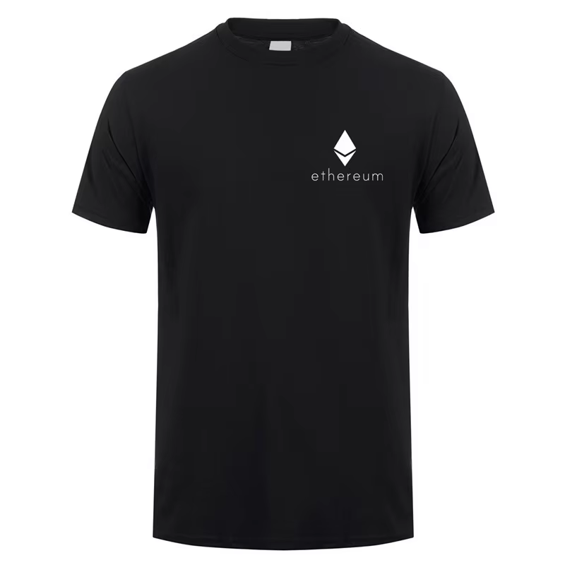 Crypto-monnaie Ethereum t-shirts homme Crypto t-shirt décontracté à manches courtes dessus frais ETH argent