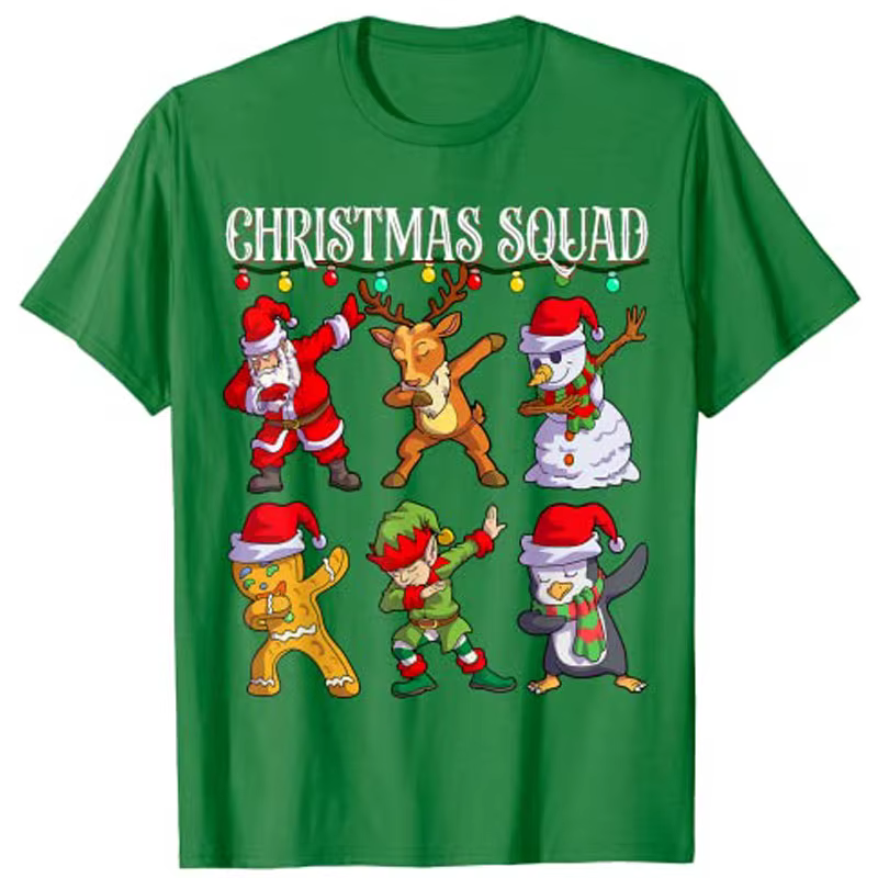 T-Shirt Dab de noël pour équipe de noël, famille assortie, père noël, amis