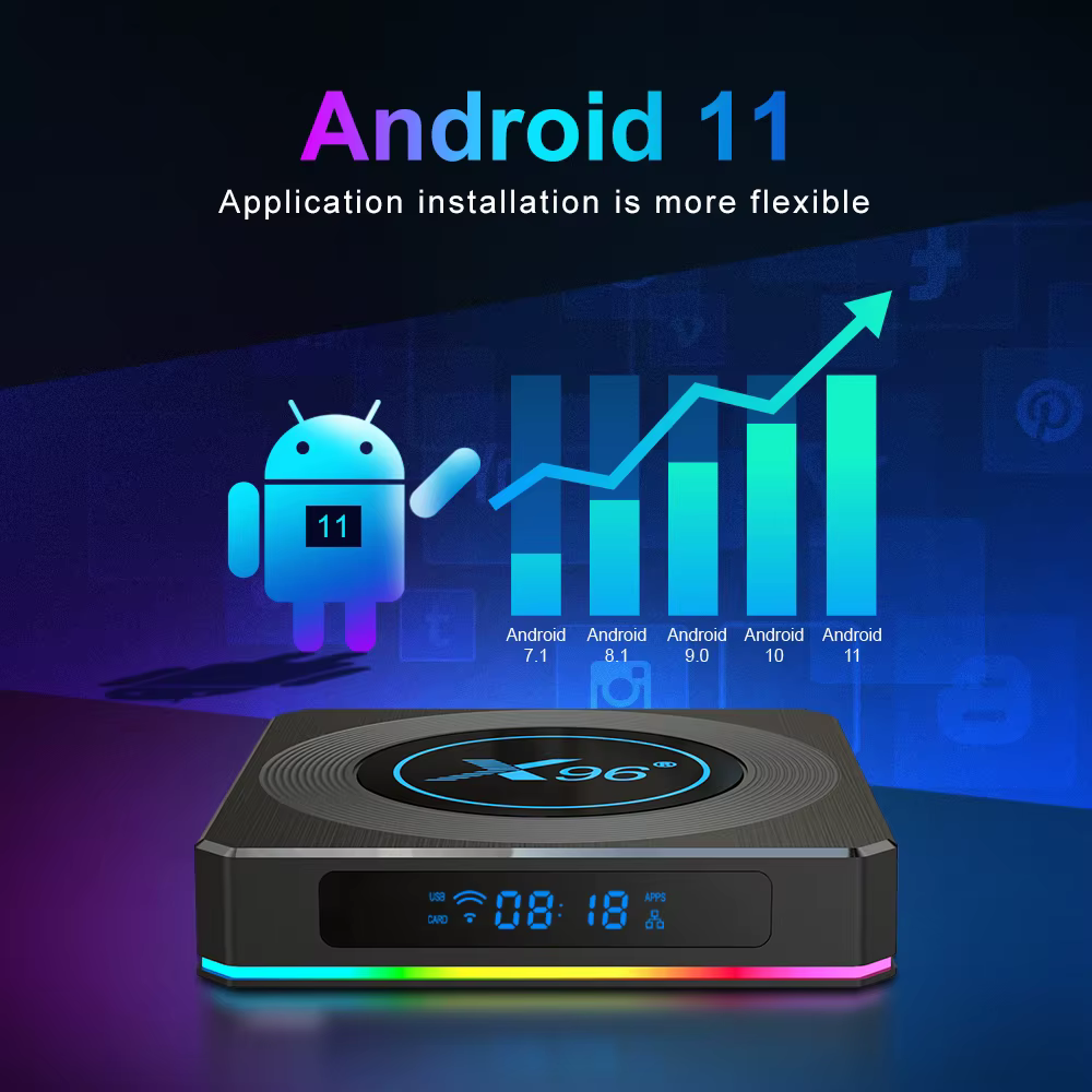 Android 11 TV BOX X96 X4 Amlogic S905X4 Smart 4K 8K 5G double Wifi BT HD 4G 64G 32G AV1 RGB lecteur multimédia décodeur TVBOX