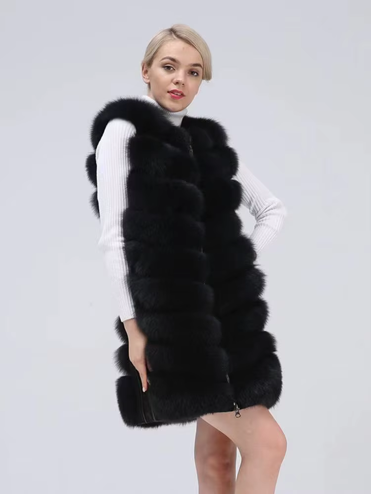 2025Bzoosio mode grande taille femmes dames sans manches couleur gilet solide hiver ample fausse fourrure