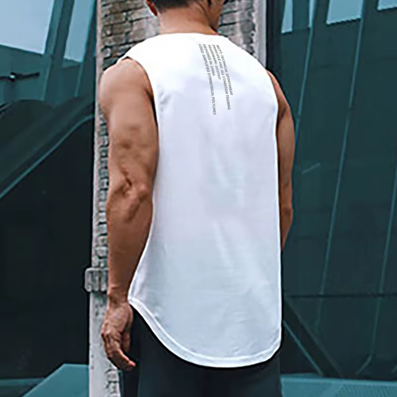 Muscleguys débardeur de gymnastique hommes musculation Singlet Fitness Stringer chemise sans manches maille séchage