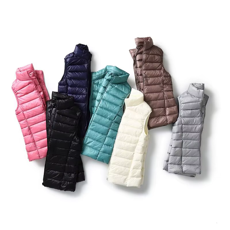 Gilet court en duvet de canard ultraléger pour femme