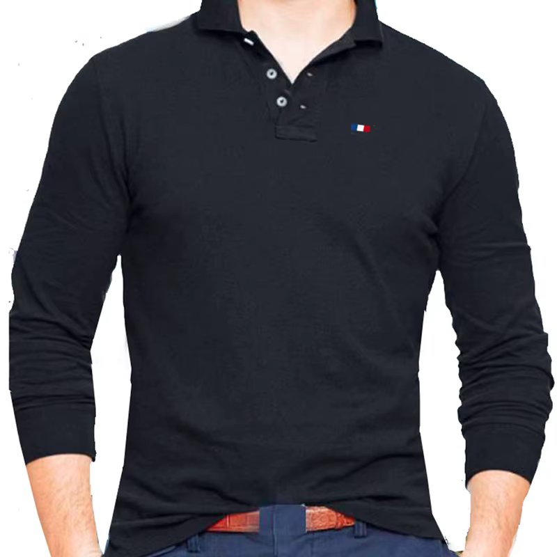 Nouveau Design Polos chemises hommes automne respirant 100% coton