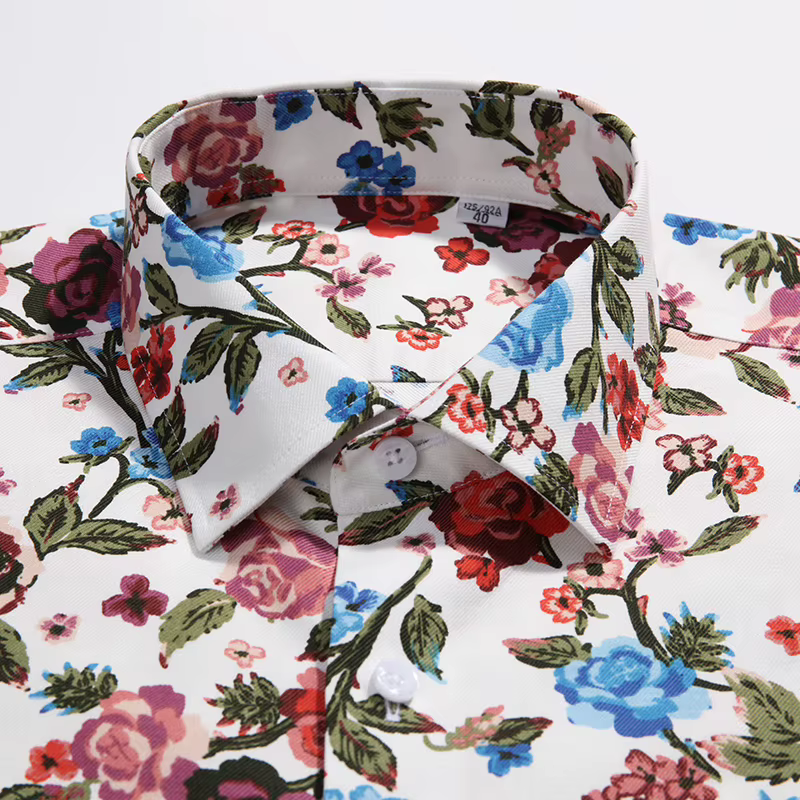 Chemise à imprimé floral pour hommes