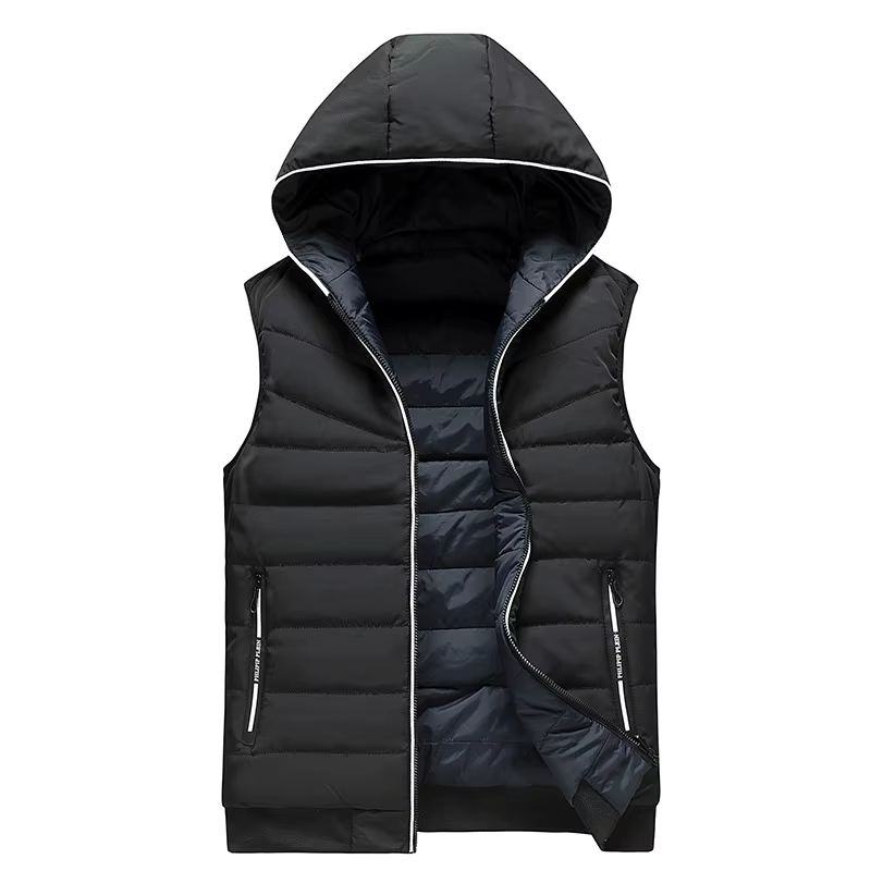 Plus la taille M-6XL 2 en 1 fibrJackets Hommes Réversible Coton Vers Le Bas GlaThicken Rembourré Gilet Homme