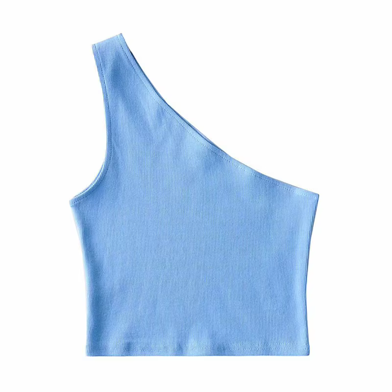 Débardeur court à col oblique pour femmes, corset élastique, sexy, mince, en Y