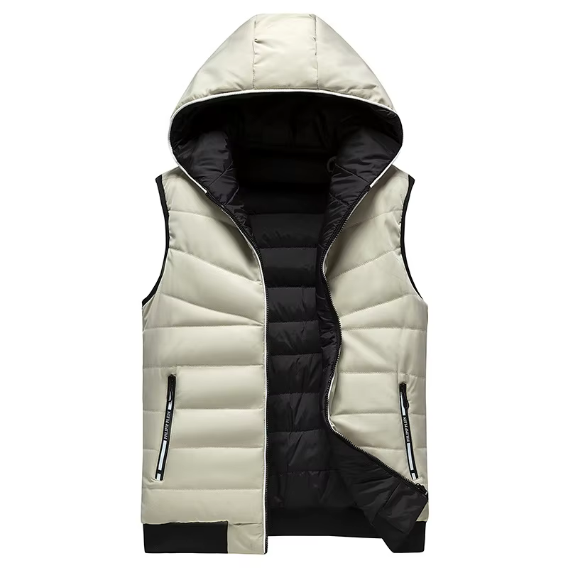 Plus la taille M-6XL 2 en 1 fibrJackets Hommes Réversible Coton Vers Le Bas GlaThicken Rembourré Gilet Homme