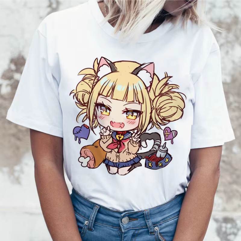 Ahegao-T-shirt dessin animé pour femme