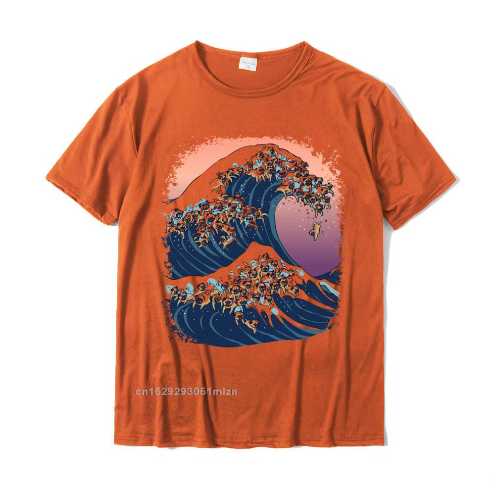 Sweat-shirt en coton The Great Wave of Pugs pour hommes