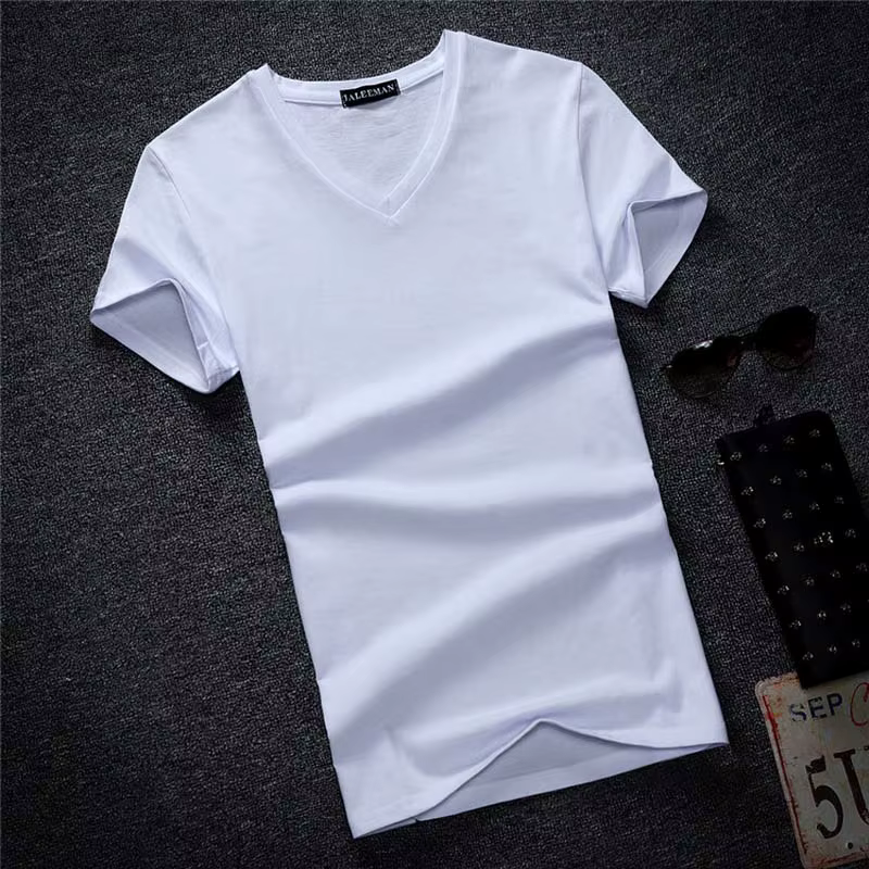 T-Shirt à Manches Courtes et Col en V pour Homme