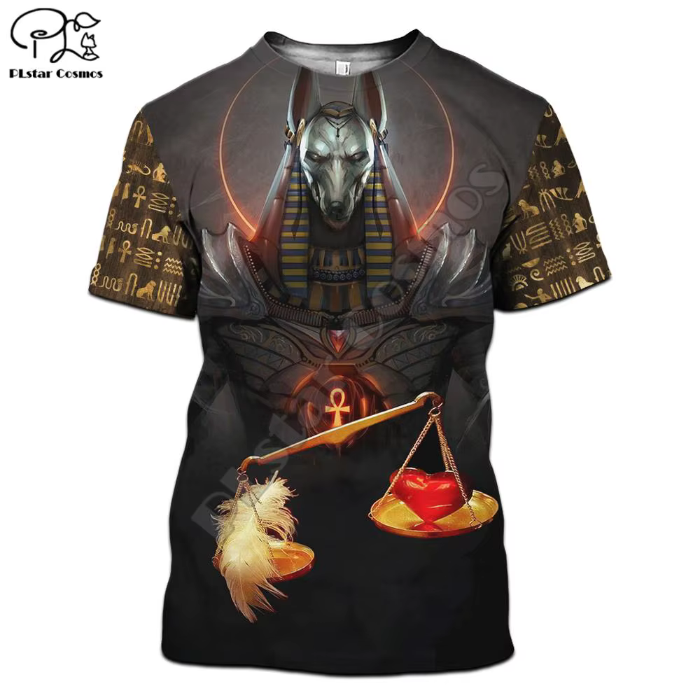 PLstar CosmosHorus ancien Horus dieu égyptien oeil d'egypte pharaon Anubis visage impression 3d T-shirt hommes/femmes unisexe Streetwear S-1