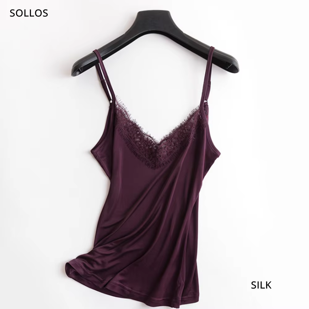 Soie debardeur femme dentelle femmes sous vetement satin