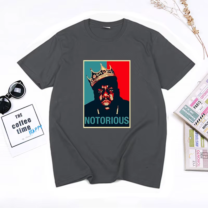 R.I.P célèbre grande chemise hommes à manches courtes t-shirt Hiphop Rock Biggie Smalls t-shirt mâle notoire B.I.G. T-shirts en coton à la mode