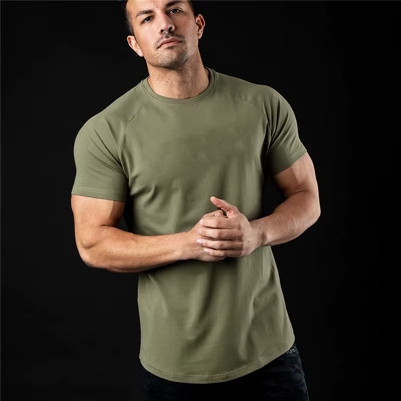 T-shirt uni hommes nouvelle mode t-shirts été coton à manches courtes