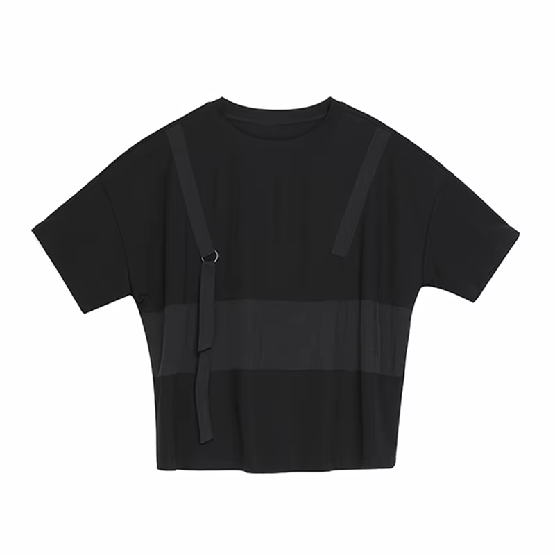 T-shirt noir contrastant pour femme