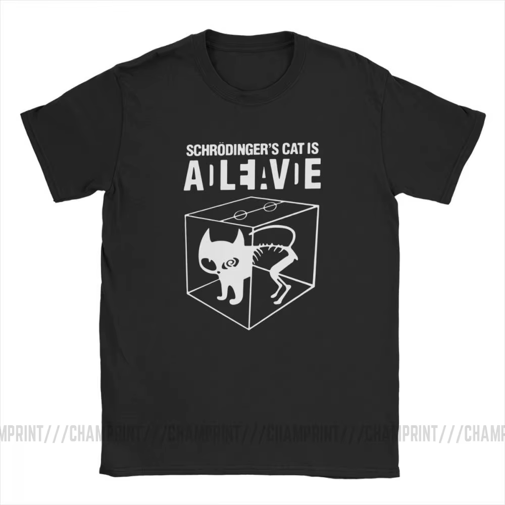 Schrodingers chat Big Bang théorie T-Shirts hommes Sheldon Cooper Geek TBBT pur coton t-shirt à manches courtes