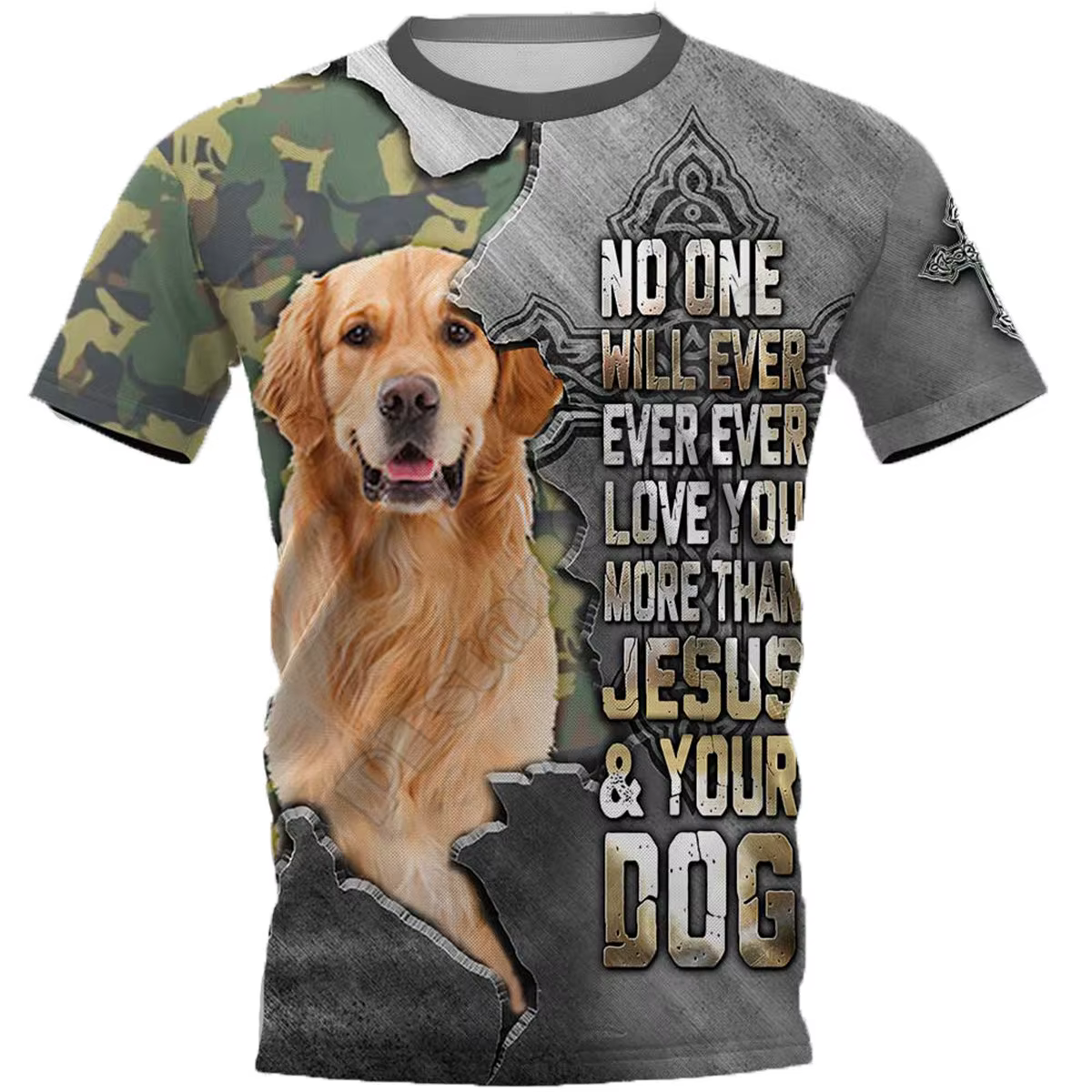 Golden Retriever 3D imprimé T-shirts femmes pour hommes été