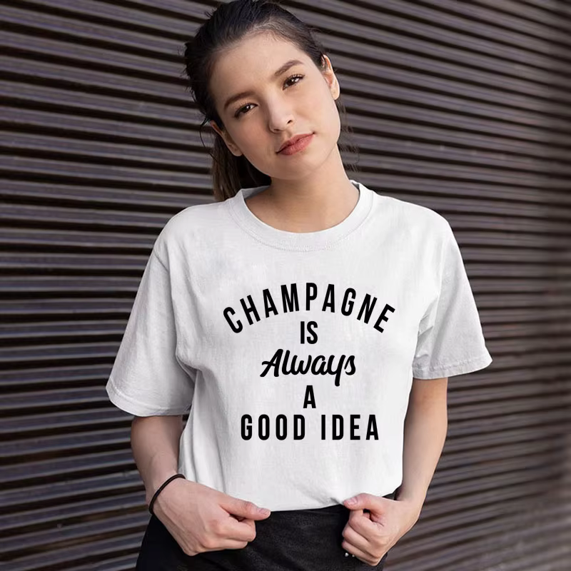 Champagne est toujours une bonne idée T-shirt drôle unisexe boire