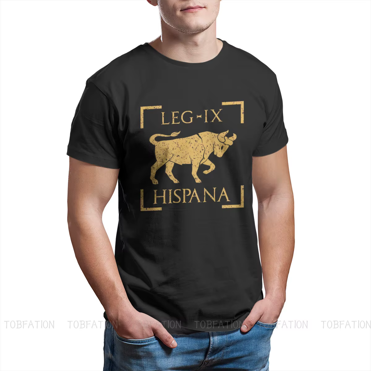 Ancienne Rome t-shirt pour hommes Legio IX Hispana taureau emblème basique