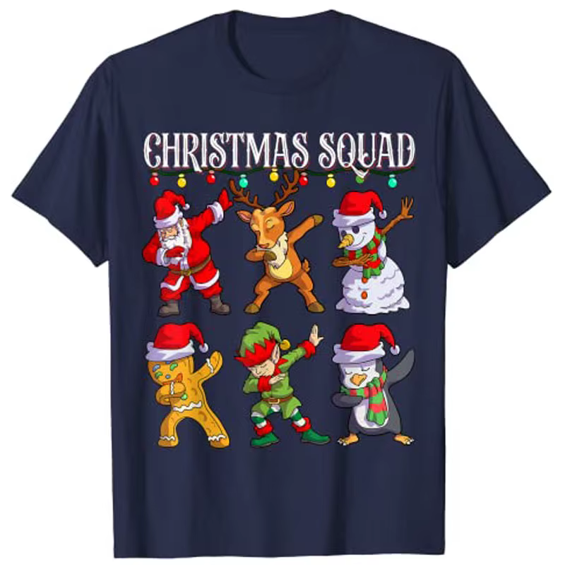 T-Shirt Dab de noël pour équipe de noël, famille assortie, père noël, amis