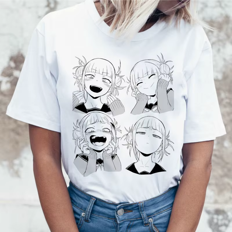 Ahegao-T-shirt dessin animé pour femme