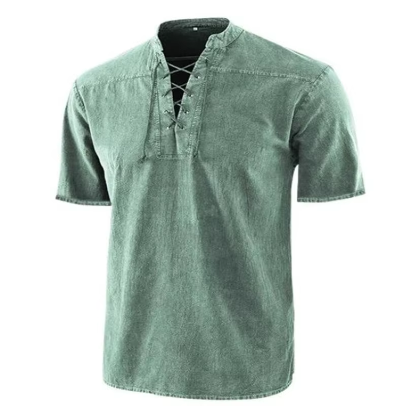 T-Shirt à Manches Courtes et Col Montant pour Homme