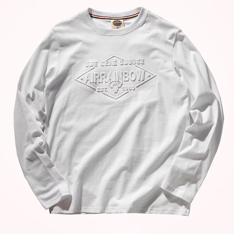 T-shirt à manches longues à col rond pour hommes