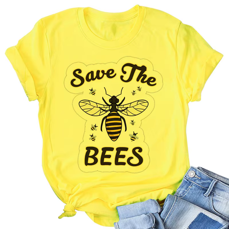 Hillbilly Bee Kind T-shirt jaune femmes esthétique graphique à manches courtes coton Polyester t-shirts femme Camisetas Verano 2021