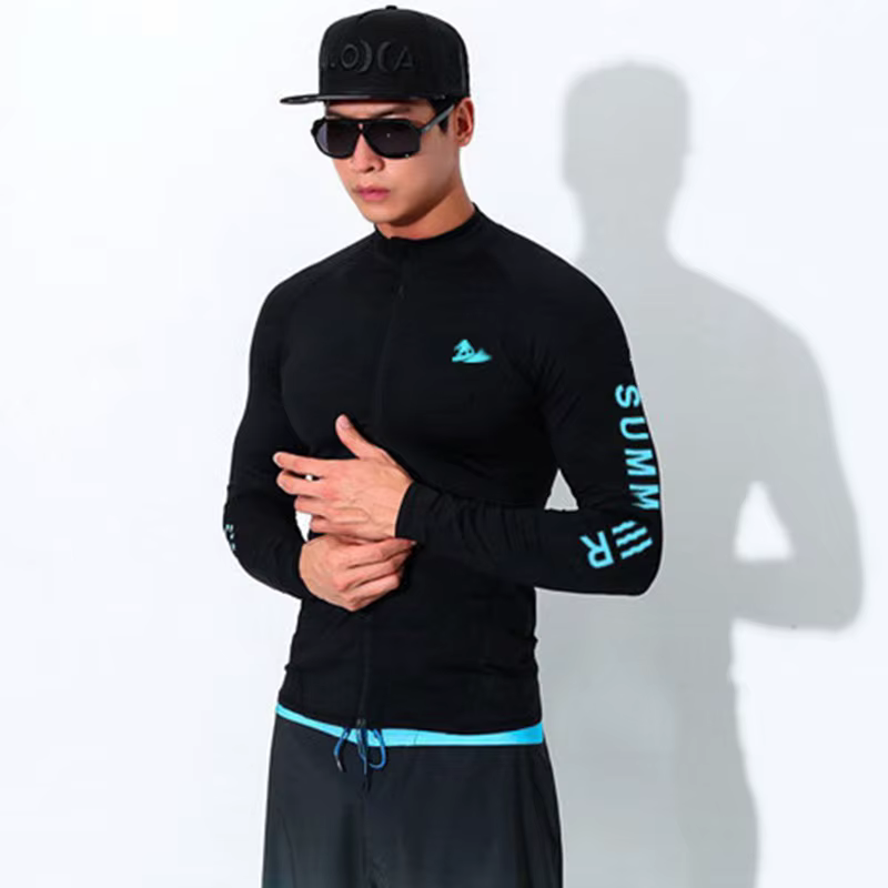 Rashguard hommes à manches longues maillot de bain hommes natation éruption garde séchage rapide Surf conduite t-shirt pour vêtements de natation Lycra