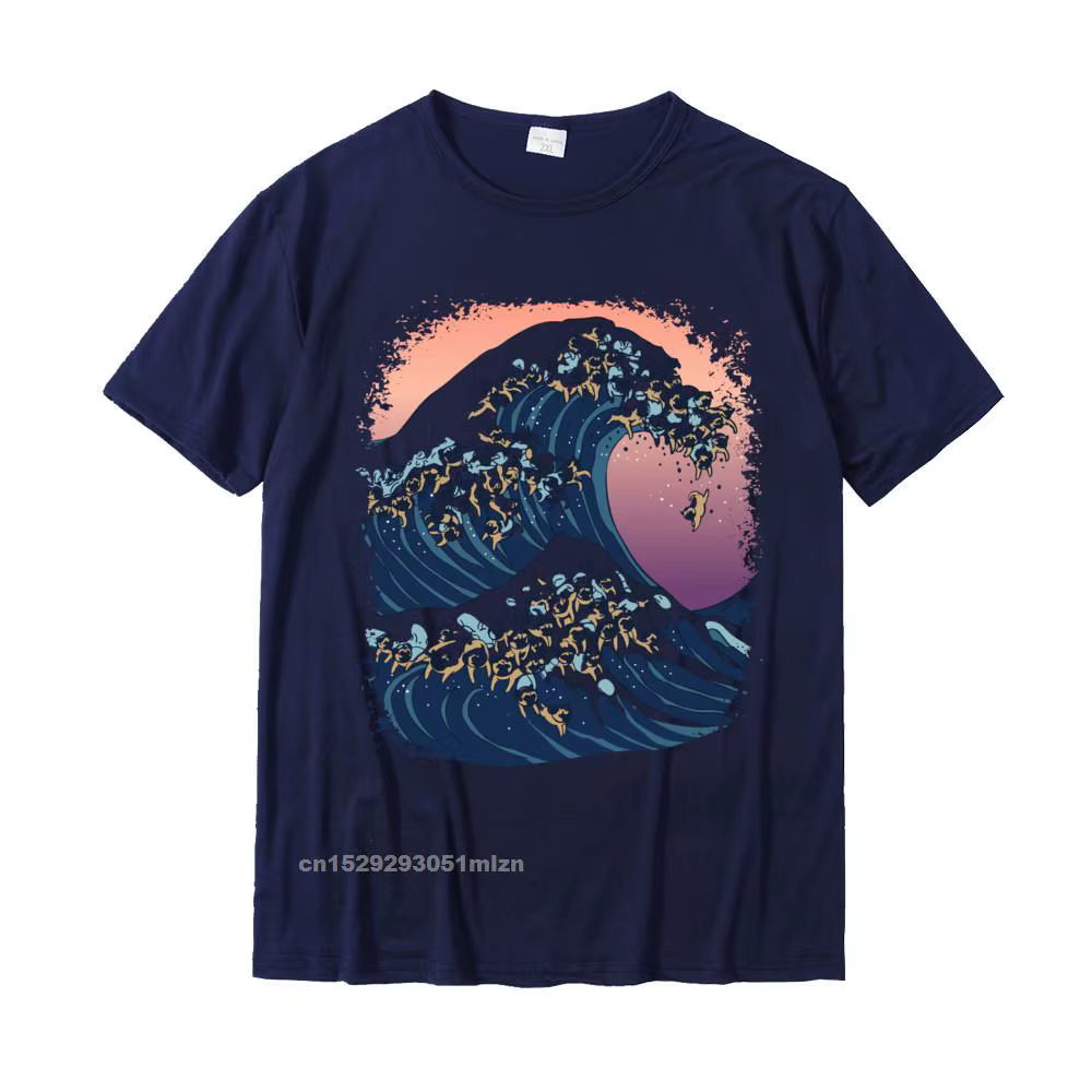 Sweat-shirt en coton The Great Wave of Pugs pour hommes