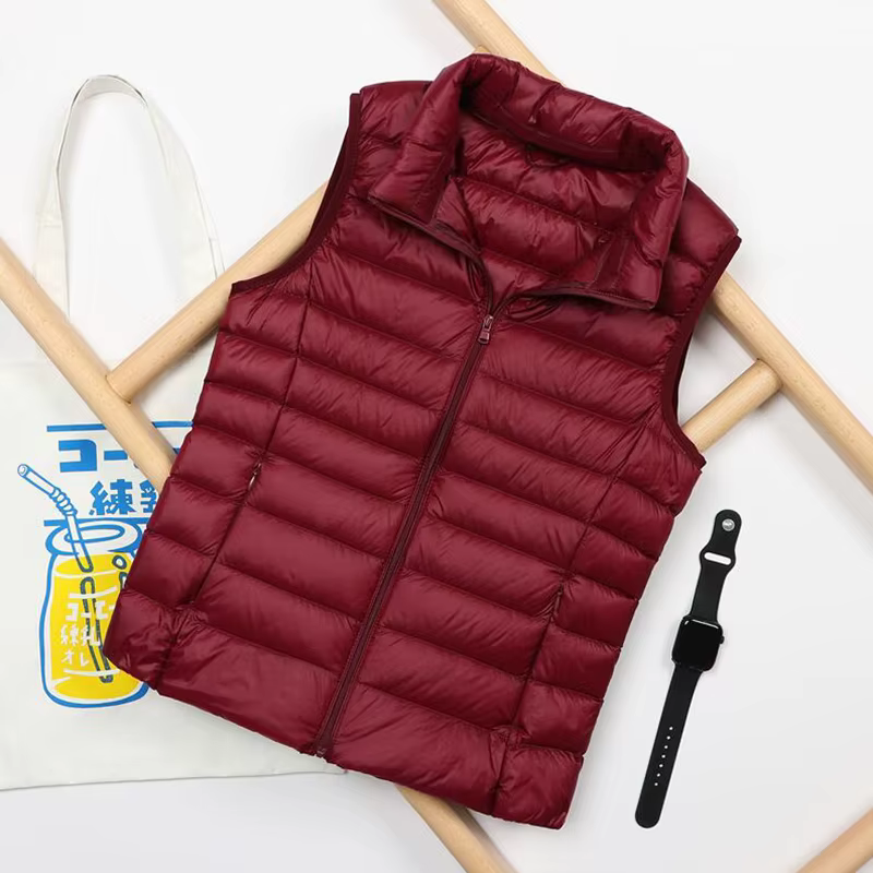 Gilet court en duvet de canard ultraléger pour femme