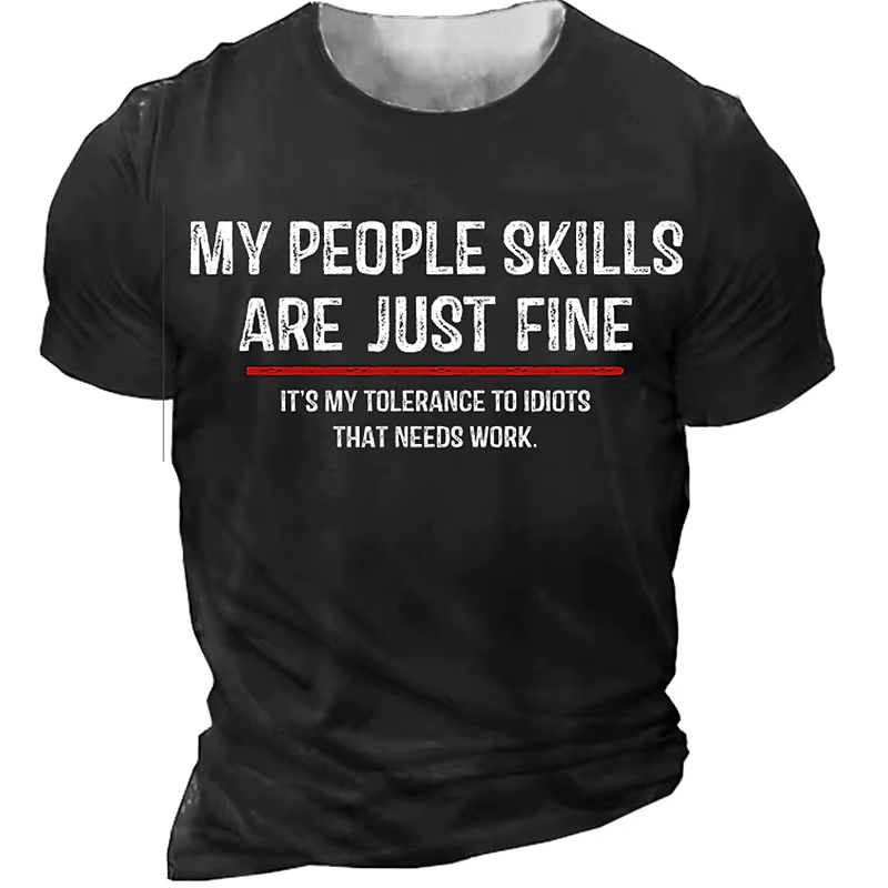 T-shirt graphique de lettre drôle pour hommes