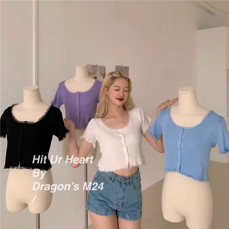 T-shirt court à manches courtes pour femme