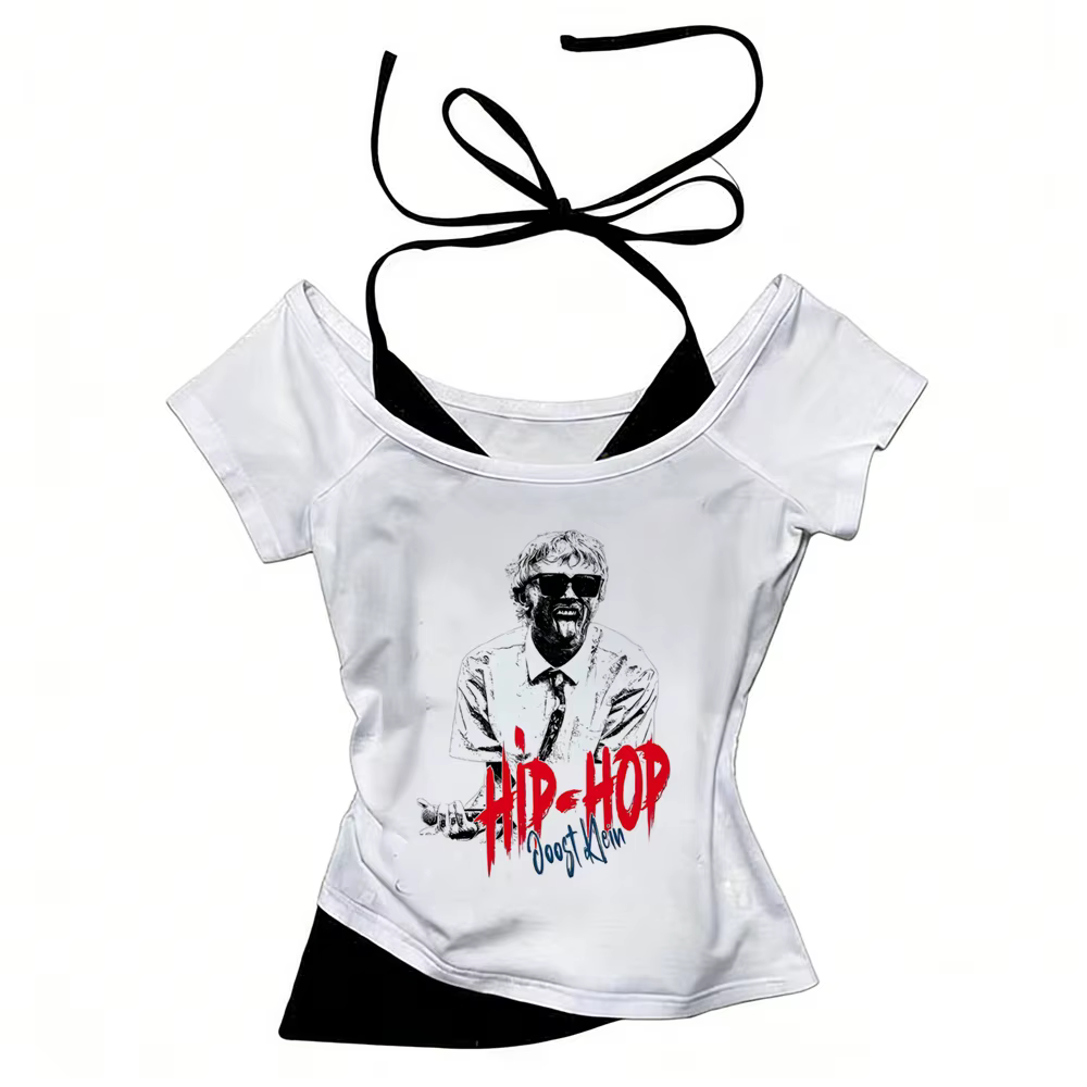 Joost Klein crop top pour femme harajuku kawaii emo t-shirt mignon manga alternative drôle graphique meme vintage