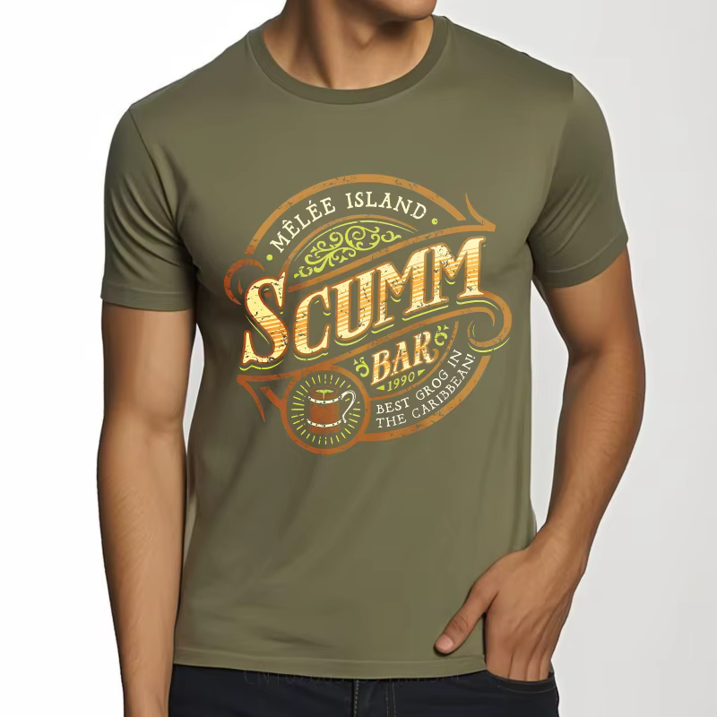 T-shirt classique d'été unisexe M � � l l � � e Island Scumm Bar Best Grog In The Caribbean
