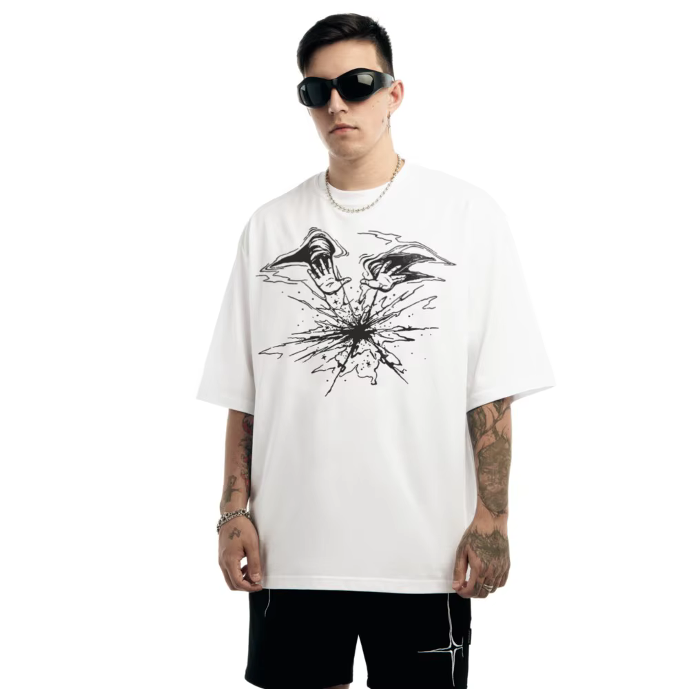 T-Shirt Punk à Imprimé Lyrique pour Homme