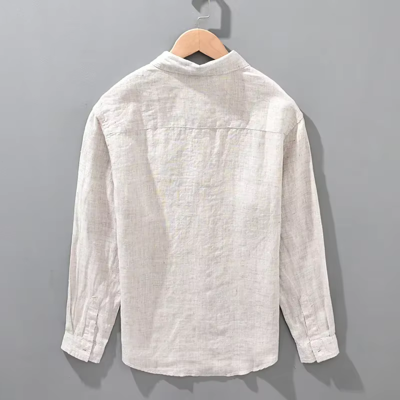Chemise en lin à manches longues pour hommes