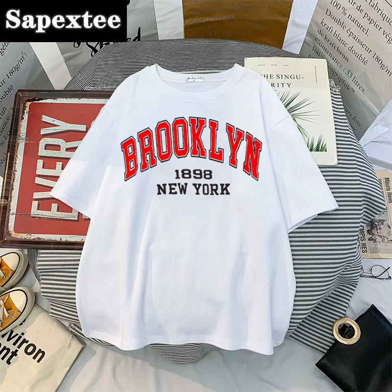 T-shirt imprimé lettre New York pour femme