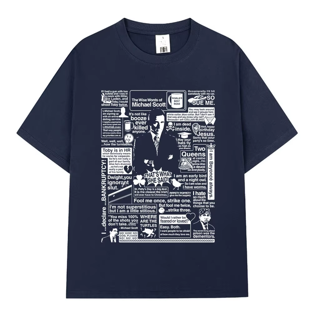 Les mots sages de Michael Scott hommage le bureau T-shirt série TV Dwight Schrute Jim Halpert T-Shirts surdimensionnés à manches courtes