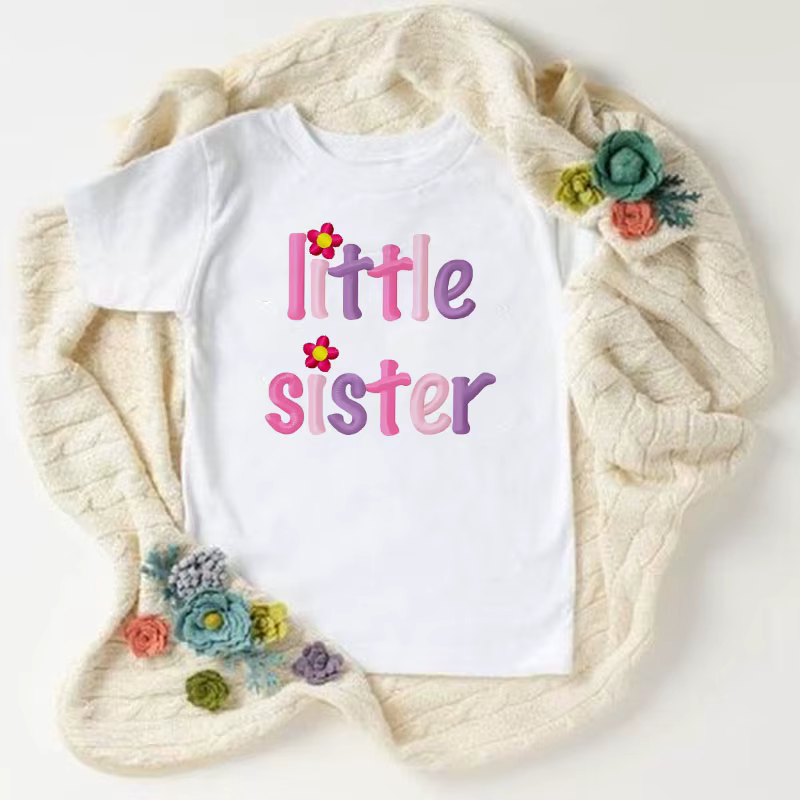 Grande sœur petite sœur jumeaux sœur T-shirt enfants manches courtes hauts correspondant tenue