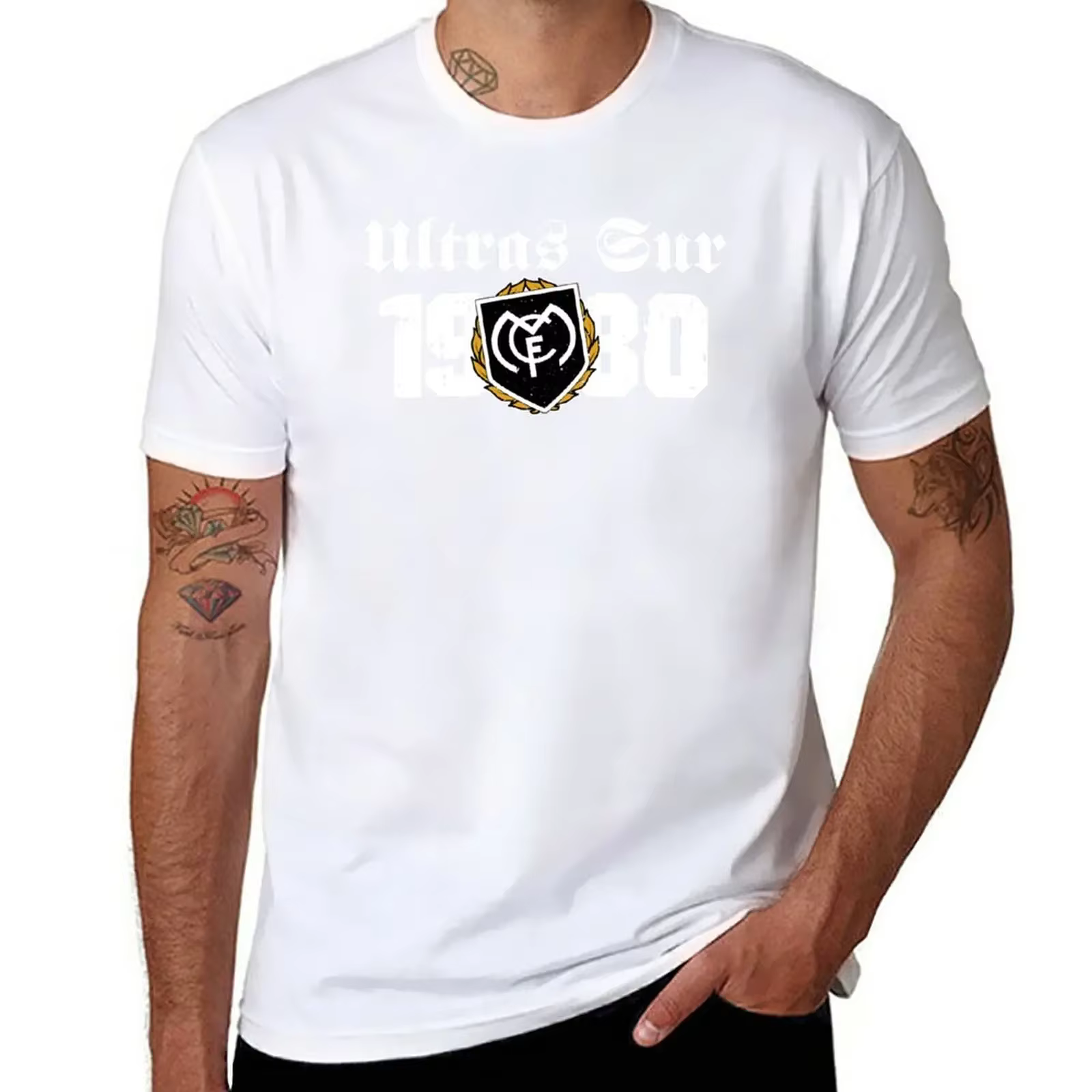 Nouveau T-shirt ULTRAS SUR 1980 surdimensionné pour hommes