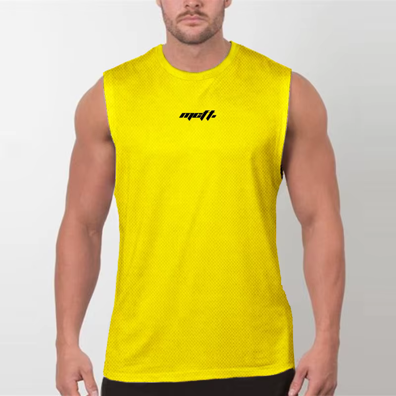 Débardeurs de fitness pour hommes – Marque de mode européenne et américaine – T-shirt de sport sans manches à col rond